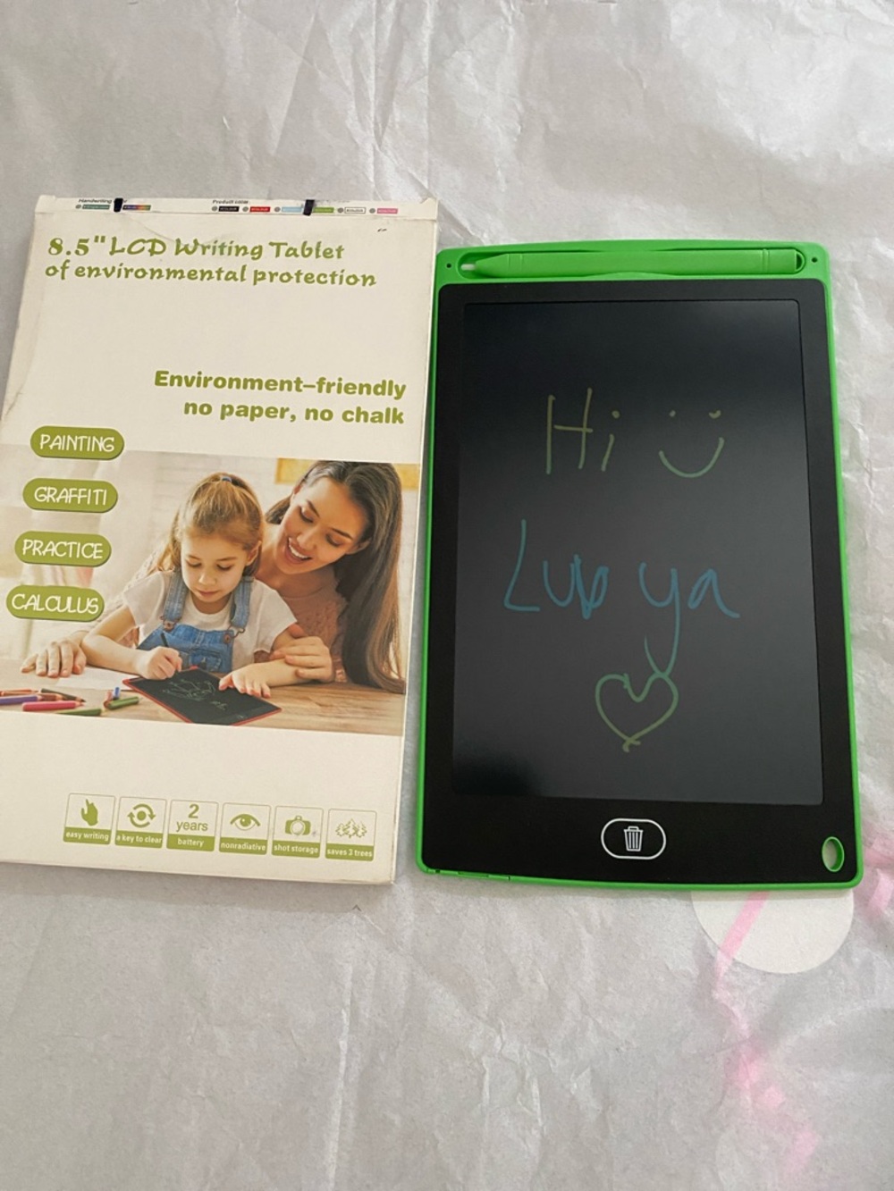 8.5" Green LCD Writing Tablet - Portable Digital Drawing Pad